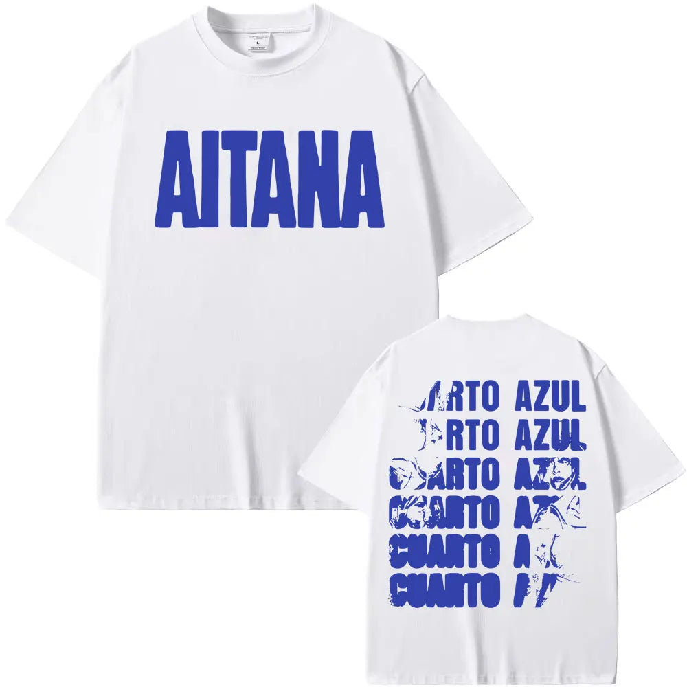 Singer Aitana Cuarto Azul Tour Graphic T Shirts Men Women Fashion Aesthetic Short Sleeve T-shirt Cotton Casual Oversized T Shirt
