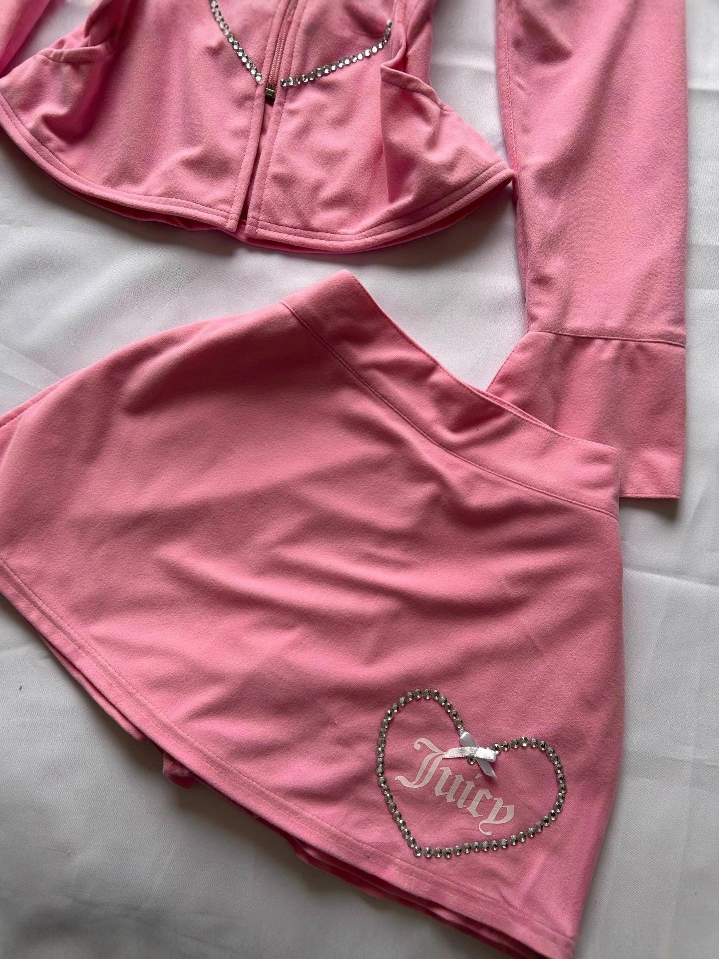 European and American sexy spicy girl personality trend slim fit pants skirt hot stamping diamond three-dimensional bow