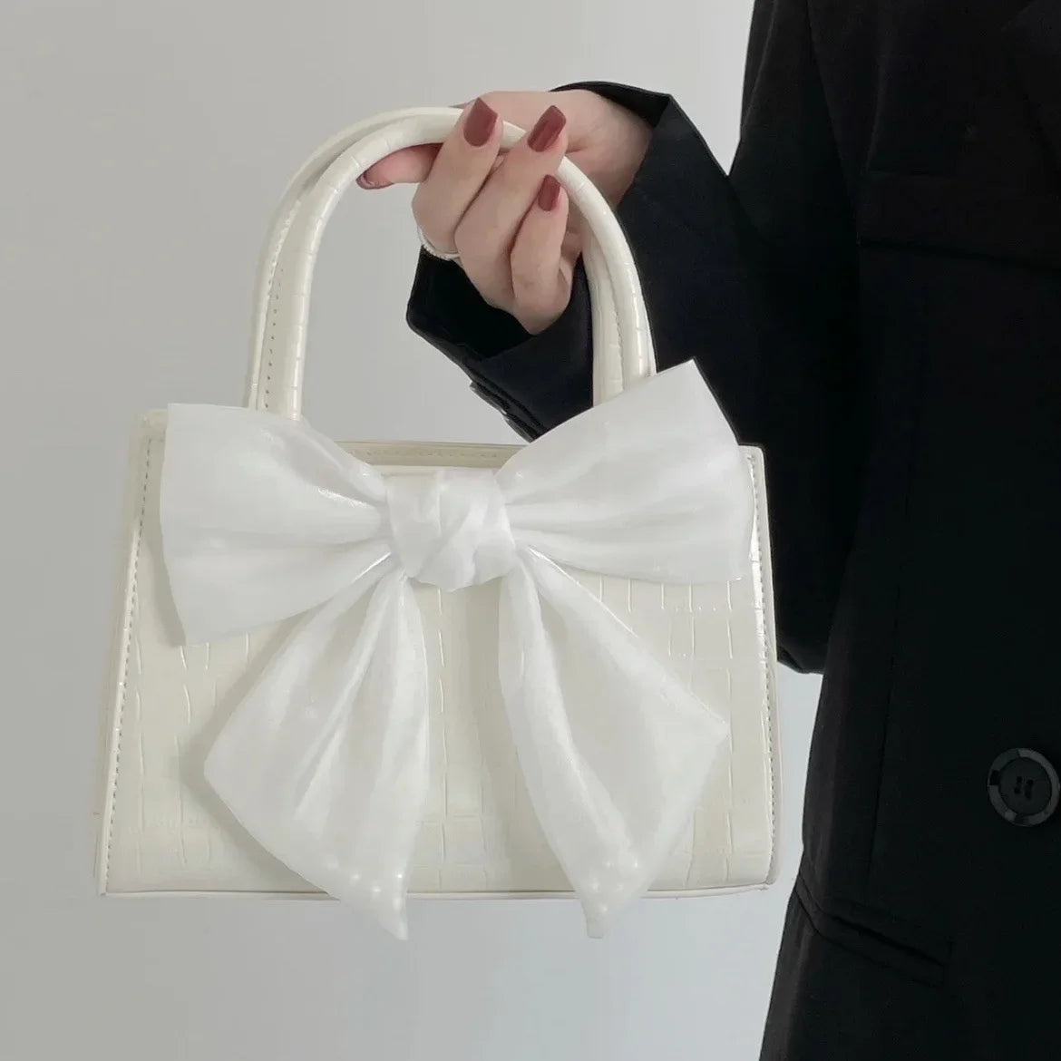 Fashion Womens Pink Bowknot Clutch Purse Shoulder Underarm Messenger Handbag