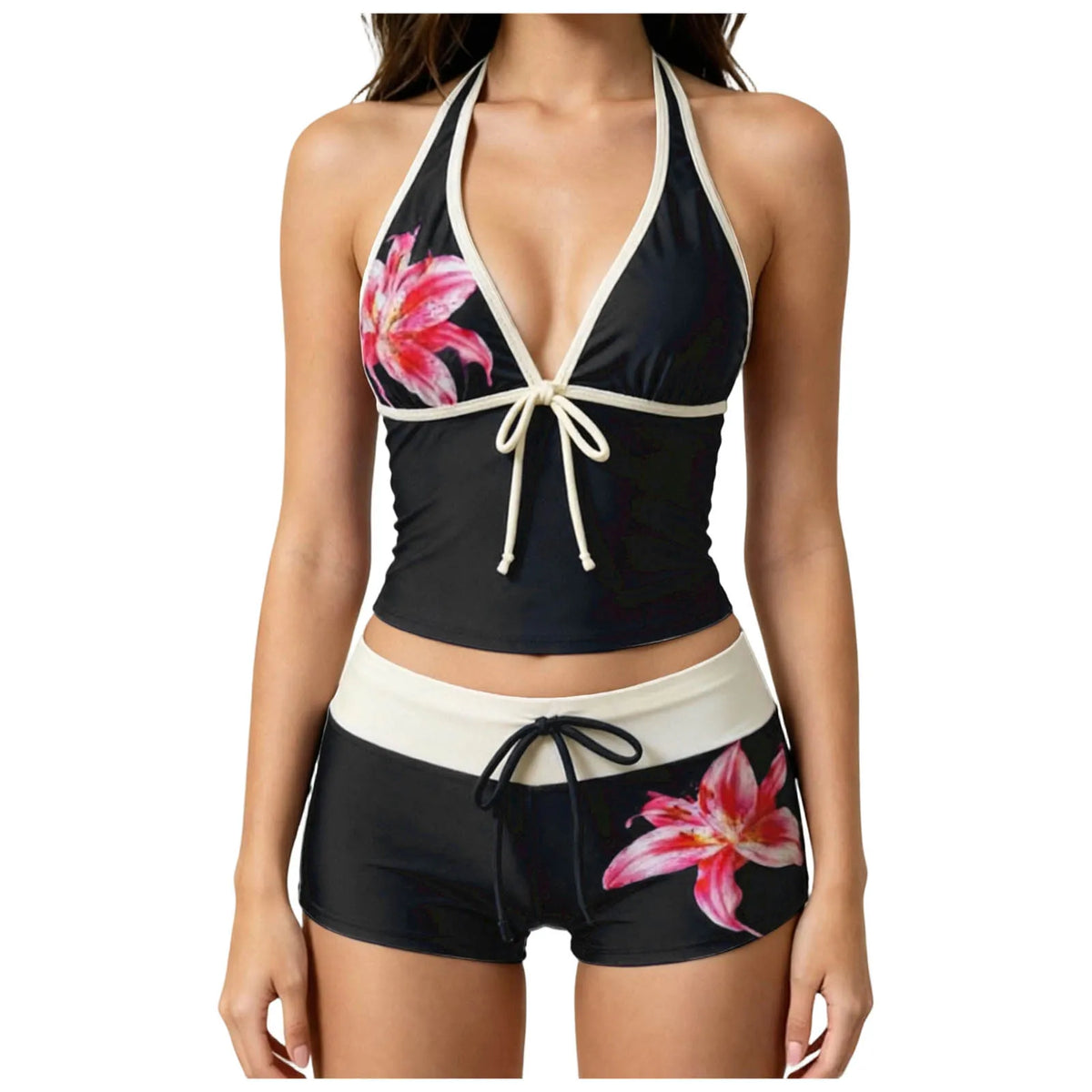 Tankini For Women 2 Pieces Bikini Sets Tankini Top With Shorts Cute Polka Dot Swimsuit Bathing Strapless Bikini Sets for Women