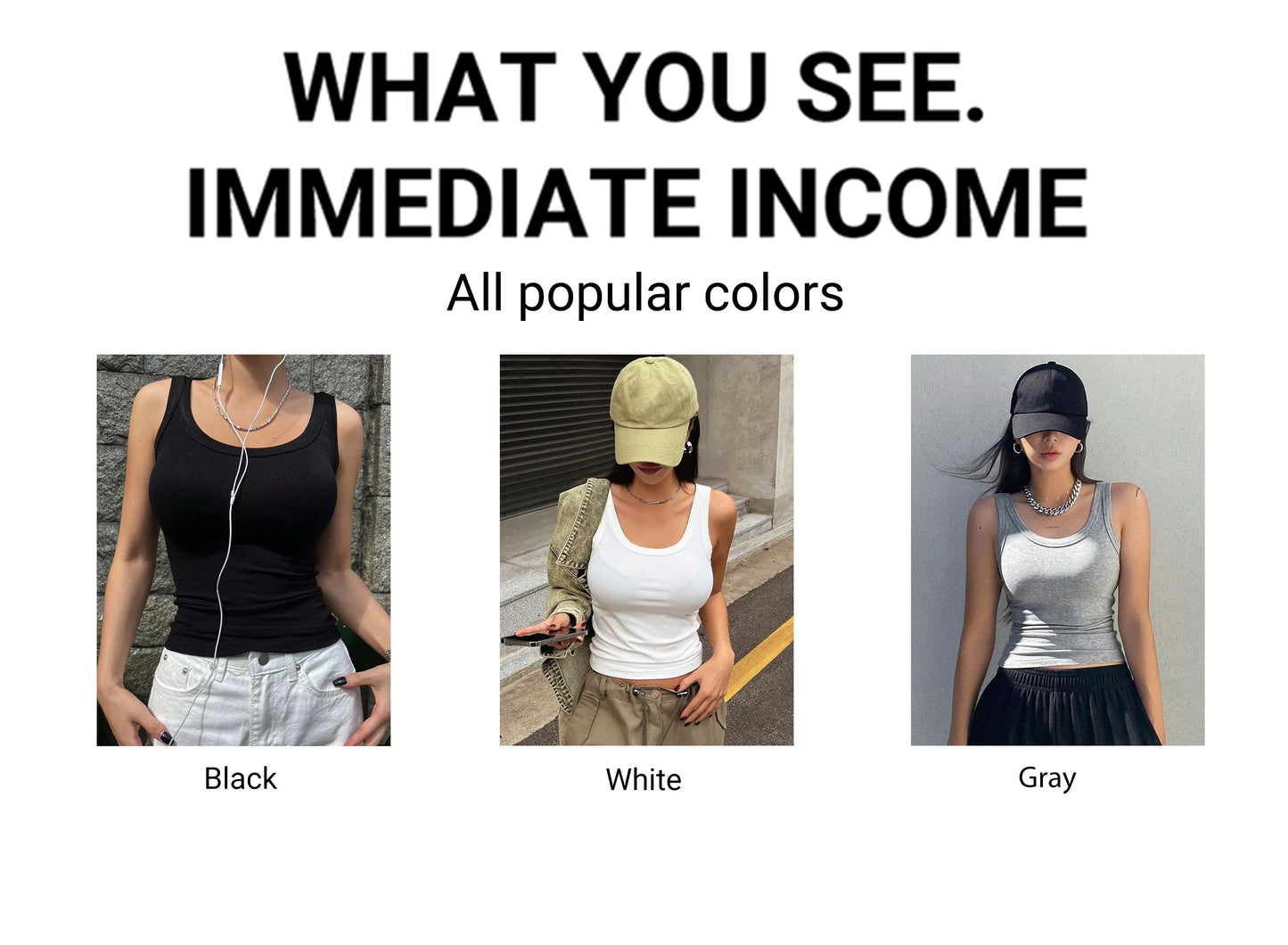 2PCS 100% Cotton Solid Color Washed Vest Womens Summer Casual Tank Top Y2K Sleeveless Clothes Soft Comfortable Sportswear