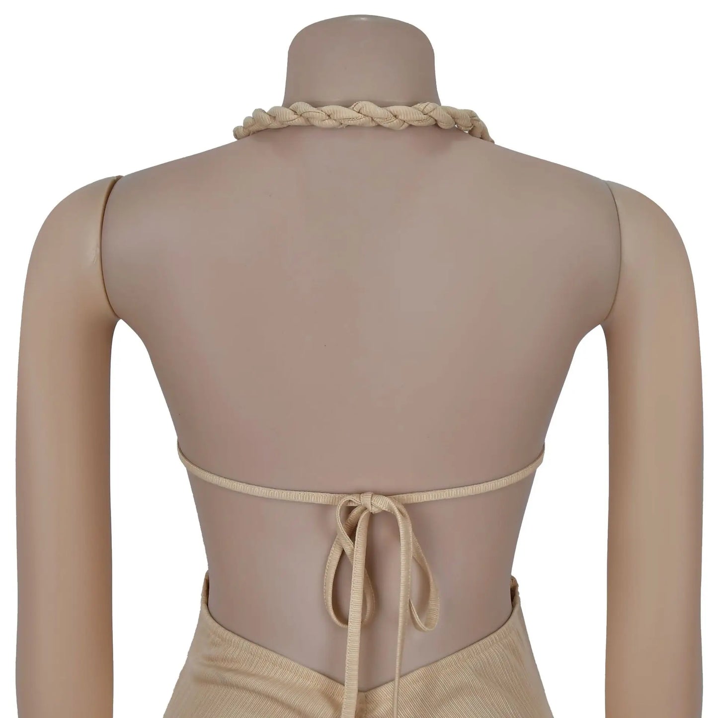 Weird Puss Sexy Plait Dress Women Summer Peach Buttocks Backless Sleeveless Split Hollow Midnight Party Clubwear Maxi Bodycon