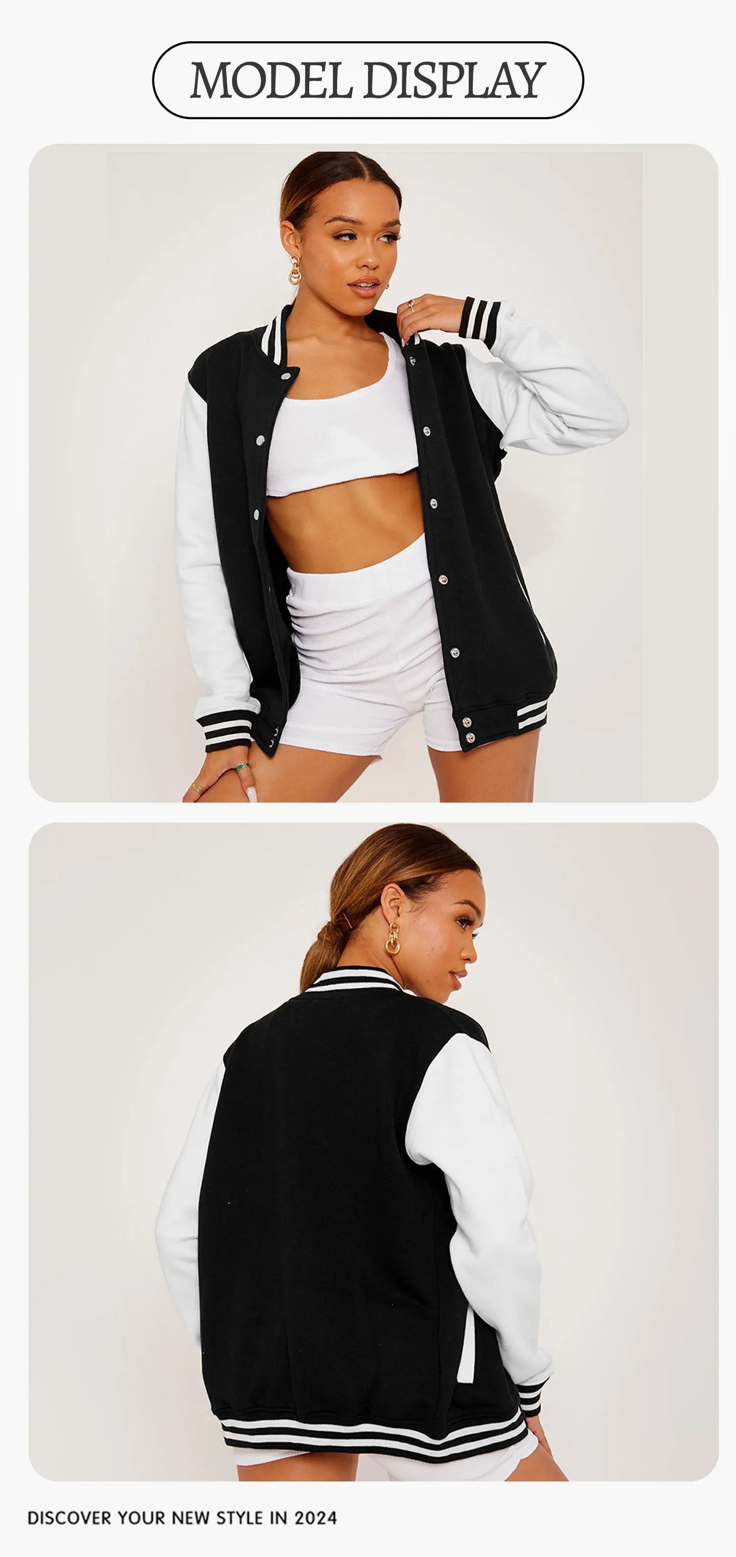 Brooklyn New York 1898 Art Letter Print Baseball Jersey Female Button Fleece Jacket Autumn Casual Clothes Loose Sportswear Women