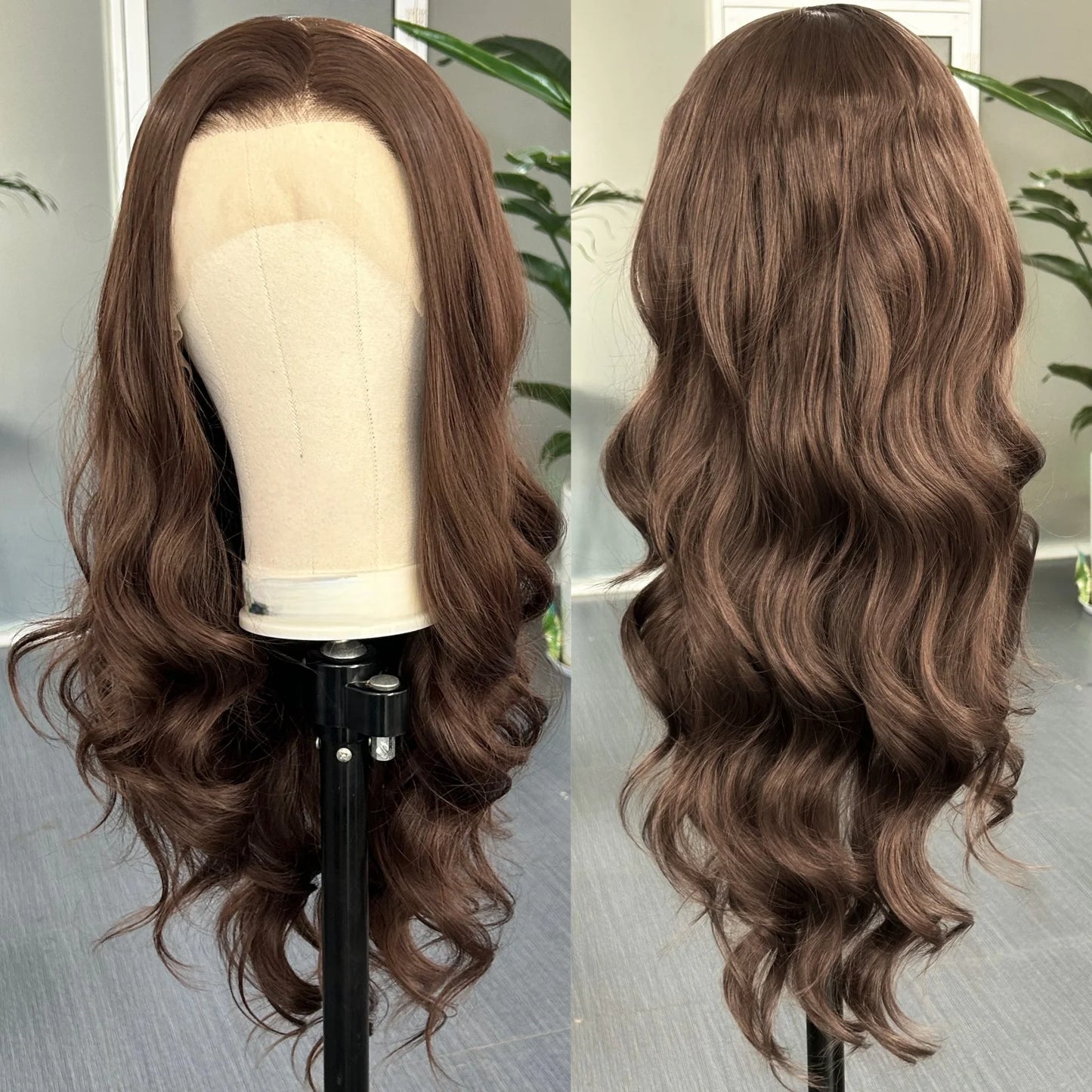 Platinum Blonde Long Wavy Synthetic Wig Free Part Loose Wave Natural Curly 13X4 Lace Front Wigs for Women Daily Party Cosplay