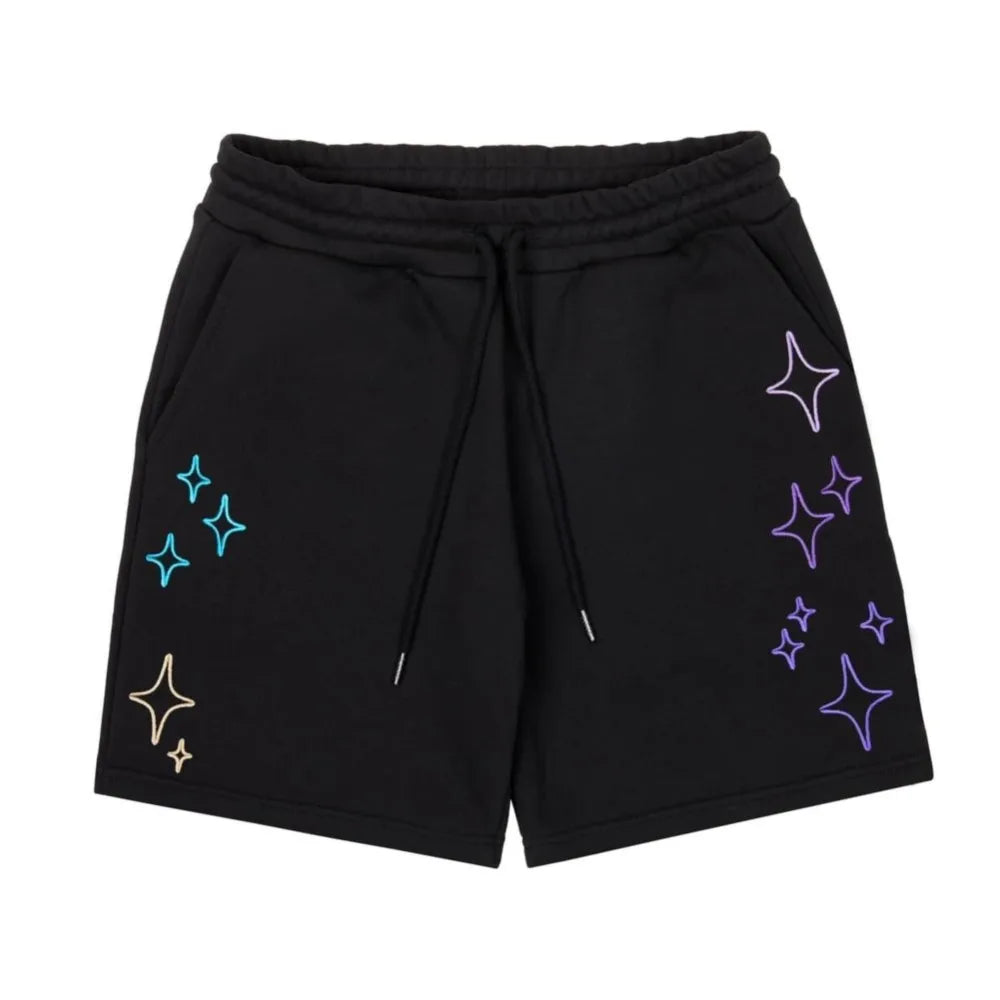 Streetwear Korean Men's Shorts Pants Constellation Graphic Star Print Oversized Jorts Baggy Harajuku Y2k Unisex Clothing Goth BF