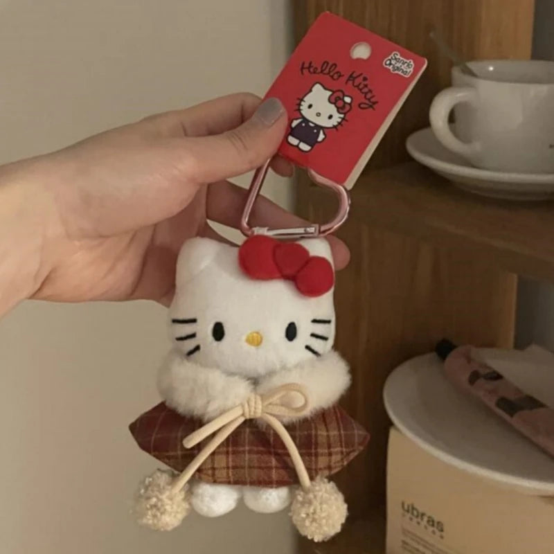 # Sanrio Hello Kitty Peripheral Doll Keychain Cute Fashion Sunglasses Kt Cat Keyring Backpack Plush Toy key chain Birthday Gifts