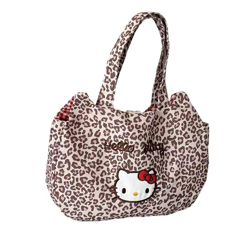 New Korean-inspired Leopard Print Embroidered Briefcase for Office Shopping Commuting and Versatile Wrist Bag
