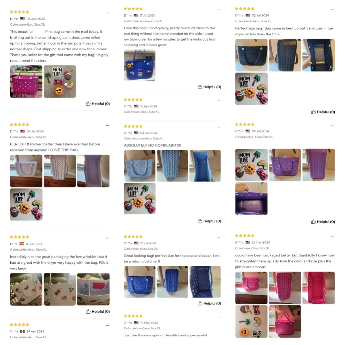 S M XL Eva Beach Bogs Bag Waterproof Extra Large Tote Bag Beach Basket Women Picnic Handbag 48cm XL Tote Bag Rubber shopping Bag