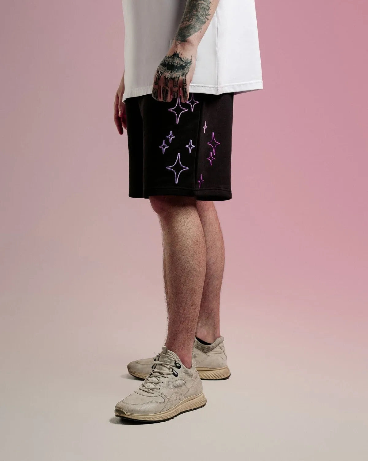 Streetwear Korean Men's Shorts Pants Constellation Graphic Star Print Oversized Jorts Baggy Harajuku Y2k Unisex Clothing Goth BF