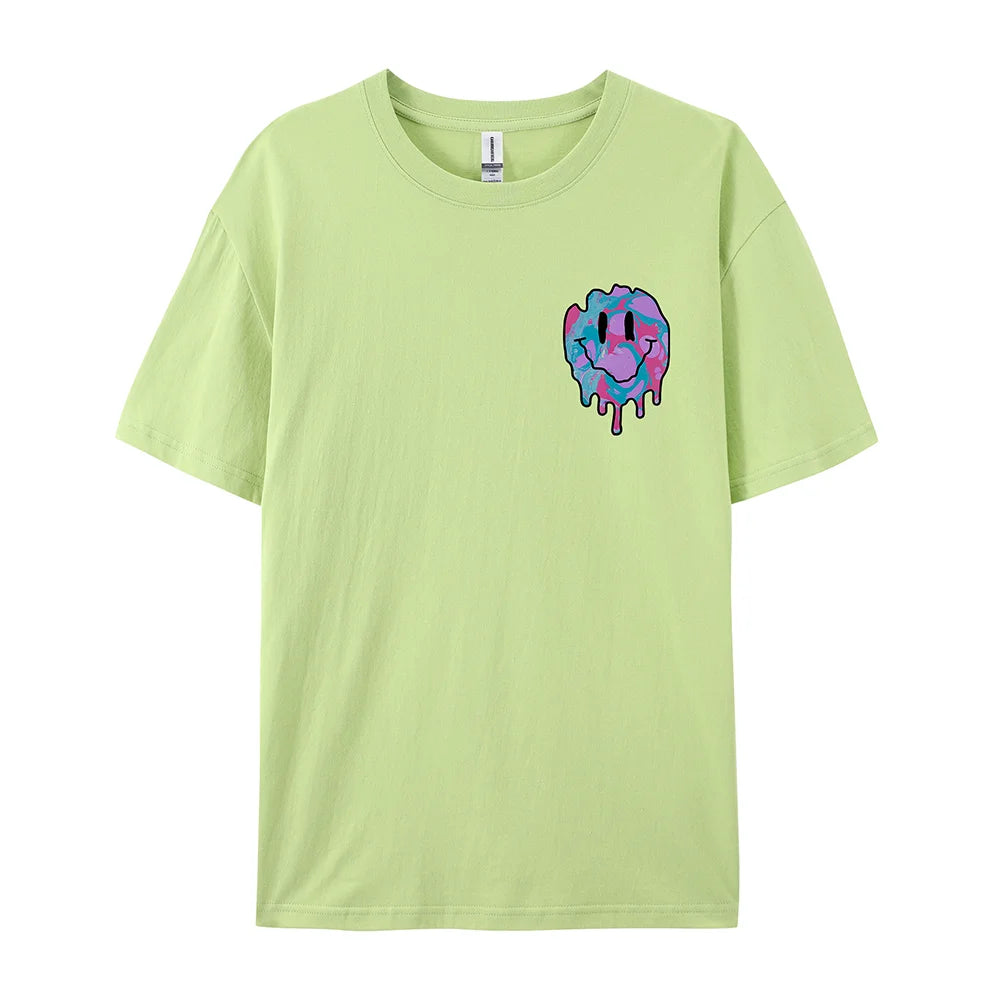 Funny Smile Face Print Female Tshirt Street Casual All Match T-Shirt Fashion Soft Clothes Hip Hop Breathable Tee Shirts Women