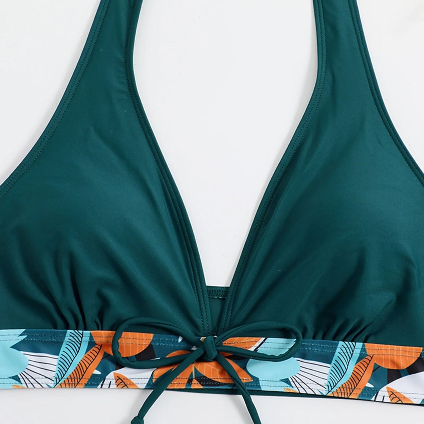 Shorts Bikinis Set  High Waist Swimsuit Women Swimwear  Plant Print Bathers Bathing Swim Suit Beachwear