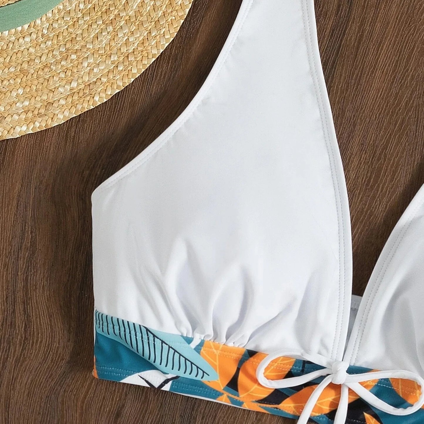 Shorts Bikinis Set  High Waist Swimsuit Women Swimwear  Plant Print Bathers Bathing Swim Suit Beachwear