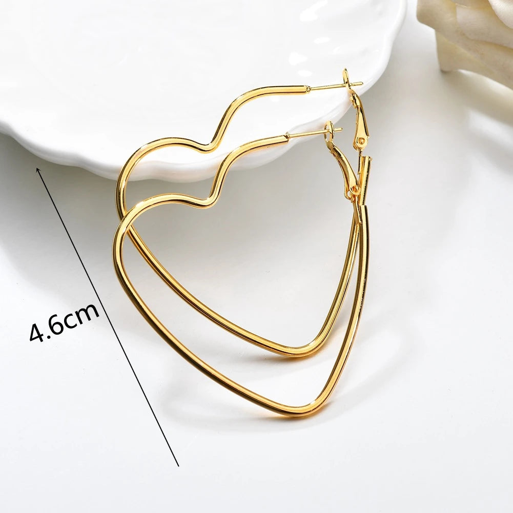 Geometric Large Circle Hoop Earrings For Women Statement Gold Color Ear Ring Fashion Jewelry Accessories Nightclub DJ Boho