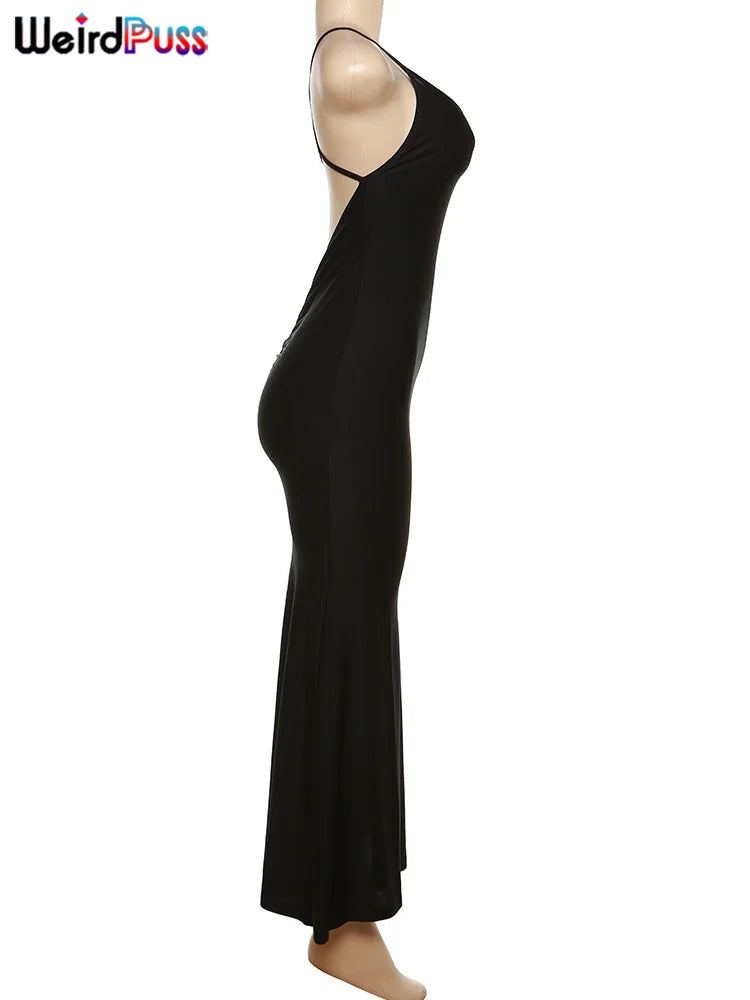 Backless V-Neck Mermaid Evening Maxi Dress — Women's Prom