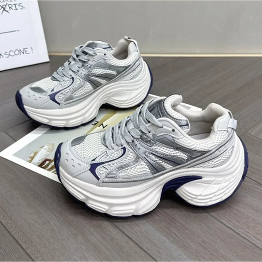 Sneakers for Women 2026 New Style Thick Sole Retro Breathable Lightweight Autumn Height Increasing Casual Sports Shoes Trend