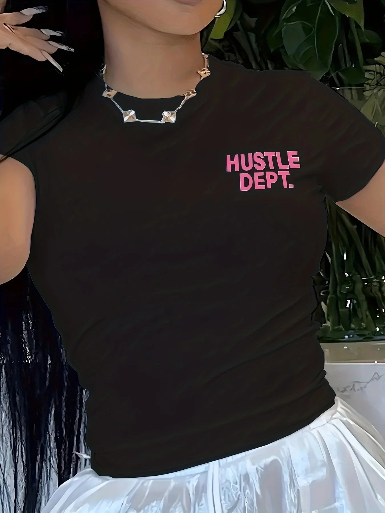 Ladies Hustle Dept Print T-Shirts Summer female Shirt Short Sleeve Neck Fashion Casual Sport Clothes Basic Tee Harajuku Style