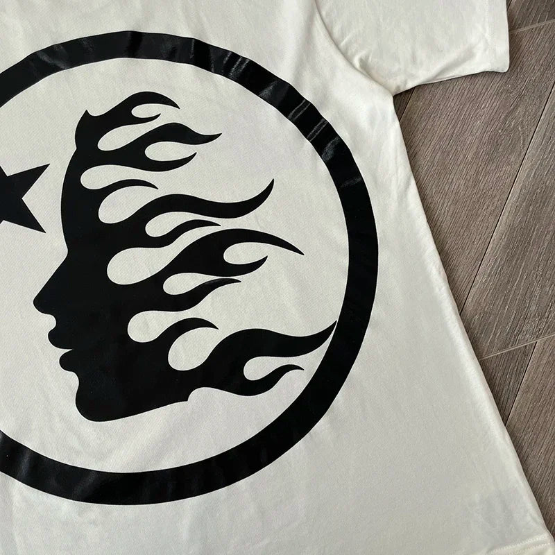 HS Gel Sport Logo Cotton wash short sleeve T-shirt European and American fashion