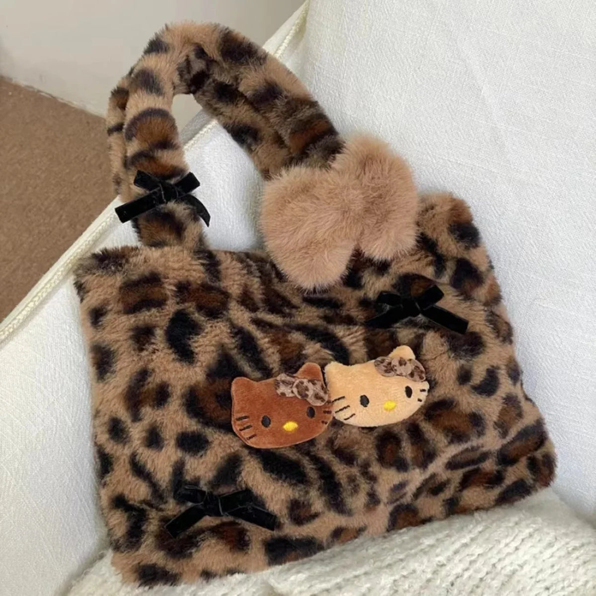 Cartoon Crossbody Bag Fashion Leopard Print Handbag for Girls Cute Women Toddler Shoulder Purse Travel Handbag Gift