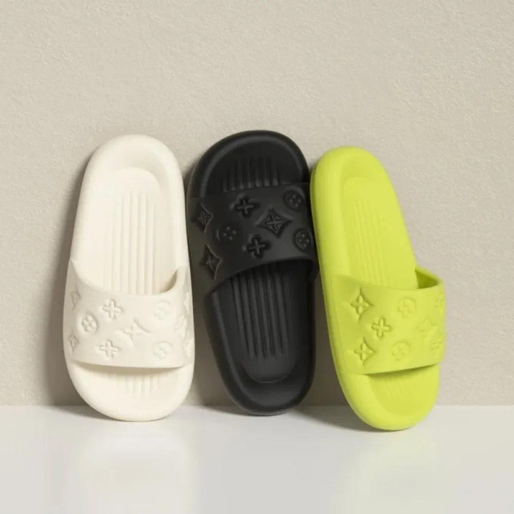 2026 High End Fashion Cool Slippers for Women in Summer, with a Sense of Stepping on Poop, Thick Bottom Bathroom EVA Slippers