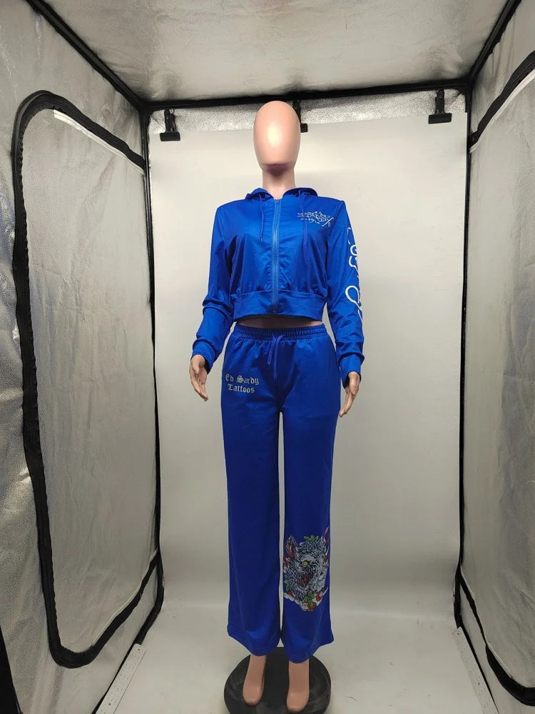 Sisterlinda Spring Release Junior Ankle-Length Sexy High Street Pants Suit M25S65380 Girl Knit Leopard Slim Fit Hooded Coat Suit