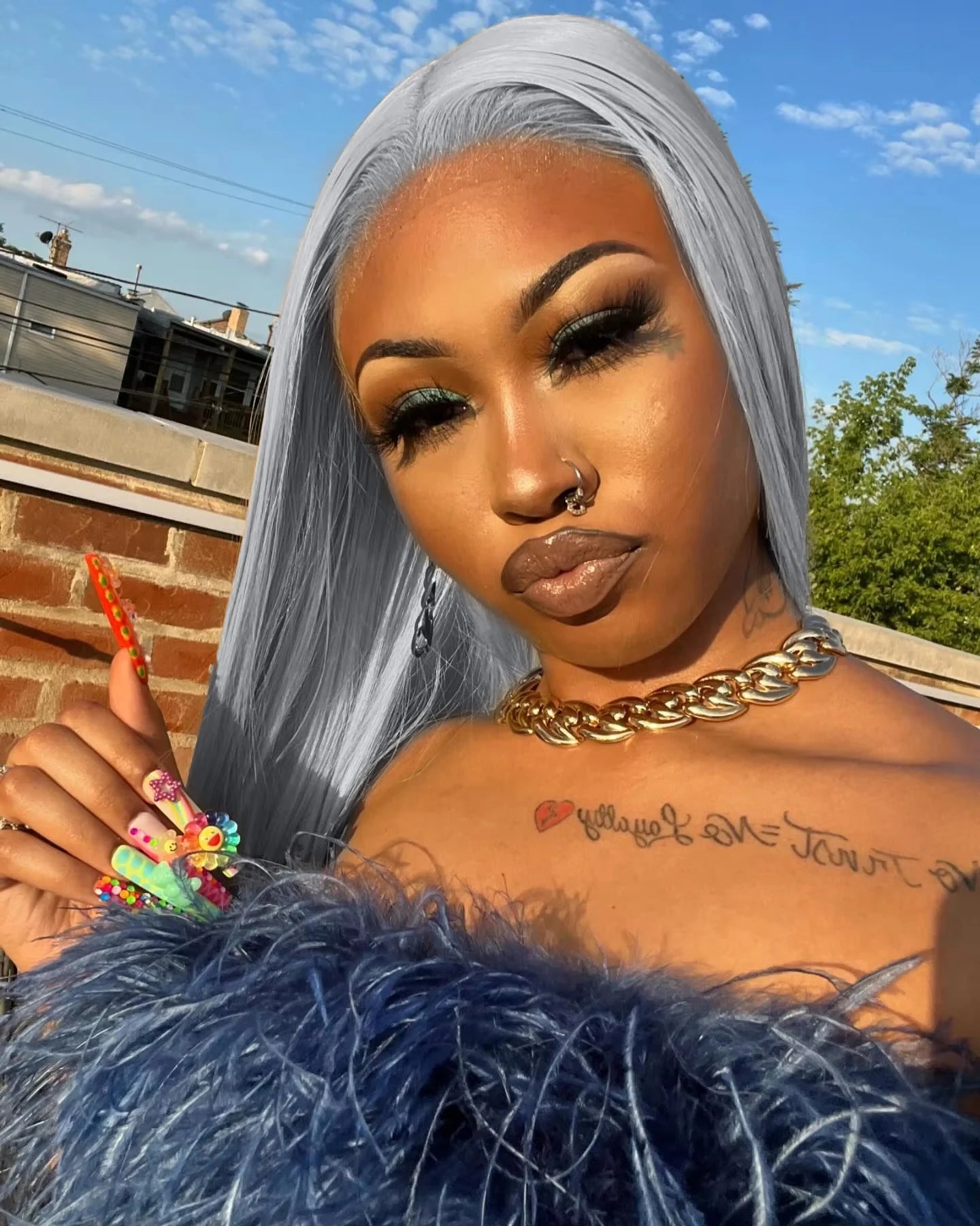 Silver Grey Straight Lace Front Human Hair Wig 40 Inches Colored HD Transparent 13x6 Lace Frontal Wig for Women Preplucked 250%