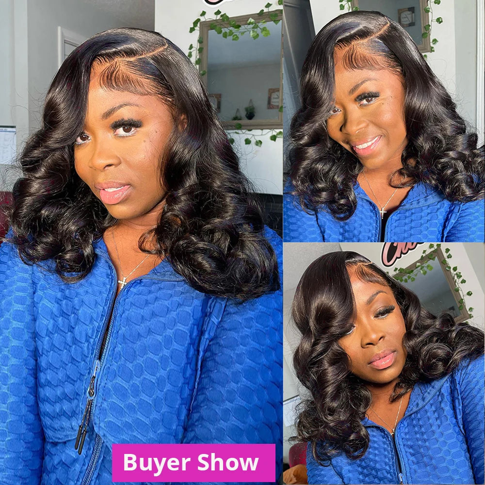 Body Wave Bob Wig 13x6 Transparent Hd Lace Frontal Wig Brazilian Virgin Remy Water Wave 13x4 Glueless Human Hair Wig 250 Density