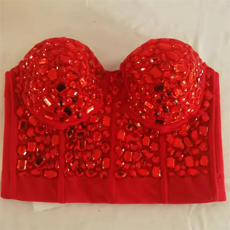 Bling Rhinestone Corset, Luxury Woman Clothes