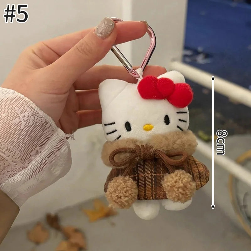 # Sanrio Hello Kitty Peripheral Doll Keychain Cute Fashion Sunglasses Kt Cat Keyring Backpack Plush Toy key chain Birthday Gifts