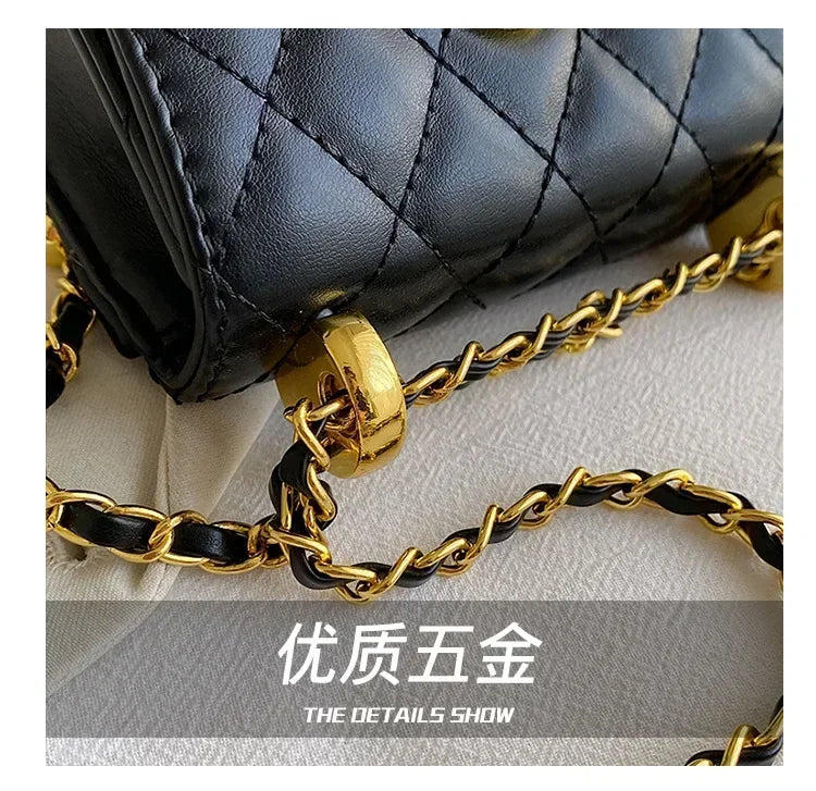 2025 New Arrival! Women's High-Quality Textured Small Square Bag - Trendy Chain Shoulder Design, Versatile for All Occasions