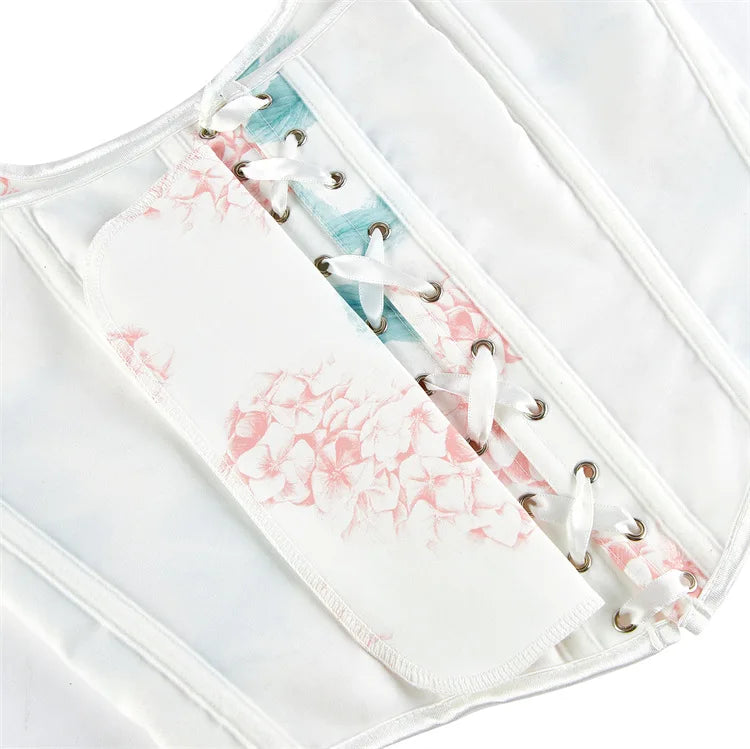 HLJ&GG Y2K Sexy Print Bandage Slim Vest Two Piece Sets Women Sleeveless Backless Crop Top And Ruffle Mini Skirts Outfits Fashion