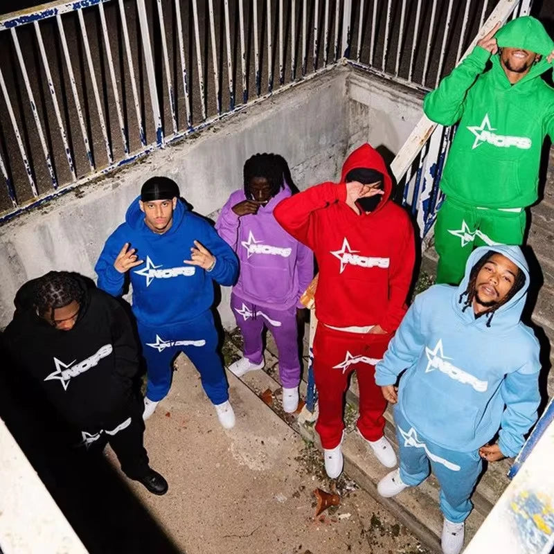 Y2K Hoodies Men Harajuku Hip Hop Letter Graphic Print Loose Sweatshirts 2024 Punk Rock Gothic Clothes Tops Goth Pants Streetwear