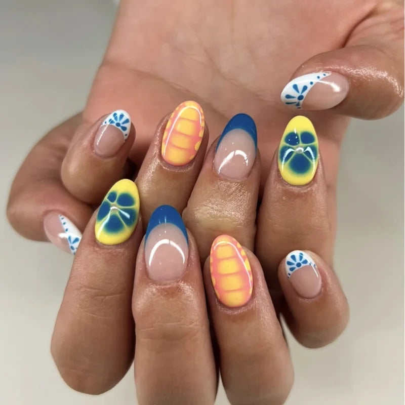 24pcs Pink Crocodile Print Press on Nails Fashion Star Leopard Print French False Nails Wearable Reusable Spice Girl Fake Nails