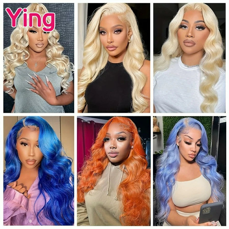 Ying Body Wave Lavender Purple 13x4 Lace Front Human Hair Wigs 13x6 Lace Frontal Wig  Pre Plucked Brazilian Remy 613 Wig