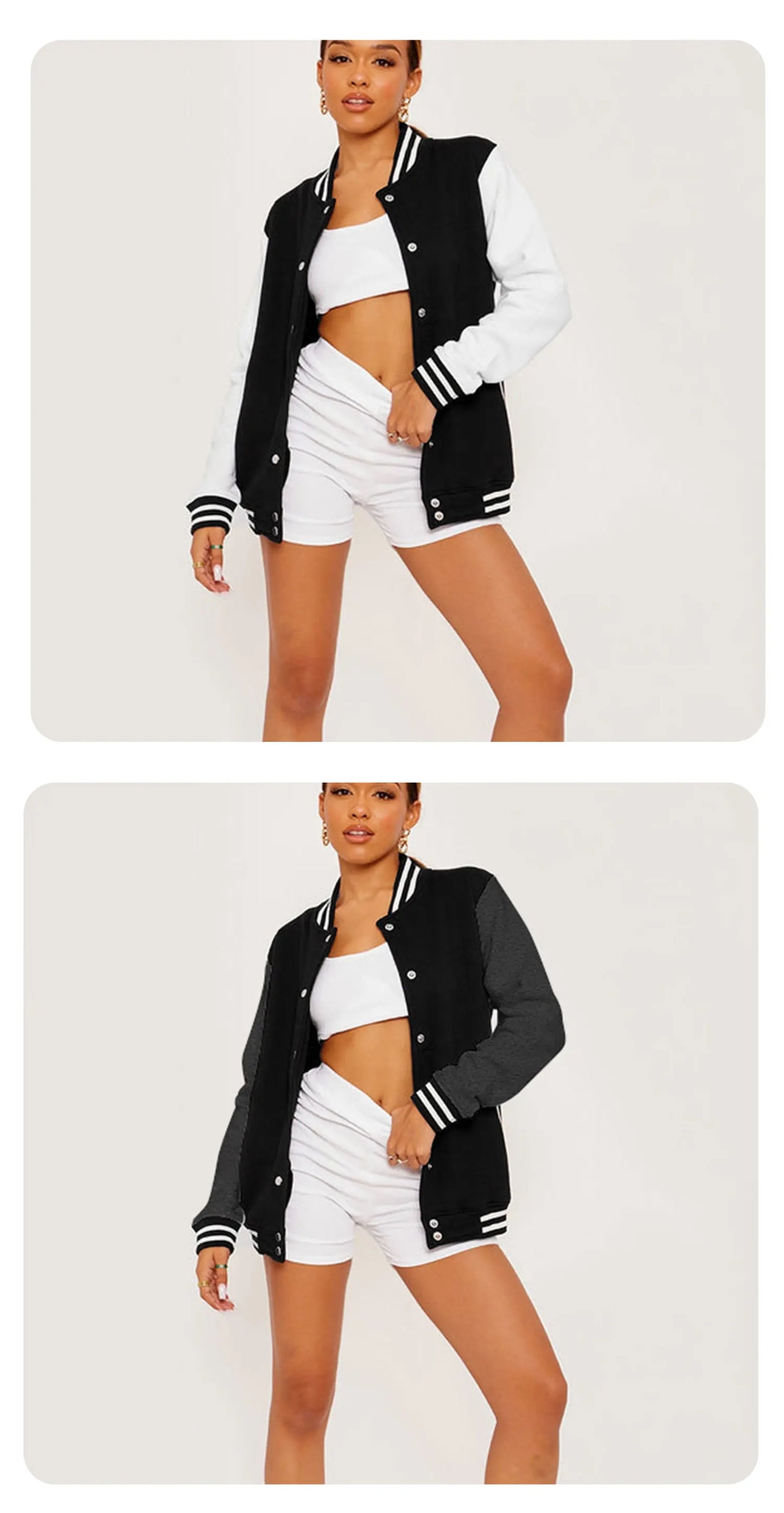 Brooklyn New York 1898 Art Letter Print Baseball Jersey Female Button Fleece Jacket Autumn Casual Clothes Loose Sportswear Women