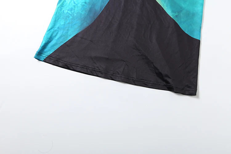 Weird Puss Orchid Print Women Halter Dress Sexy Y2K Sleeveless Backless Bandage Behind Splits Elegant Midnight Clubwear Vestidos