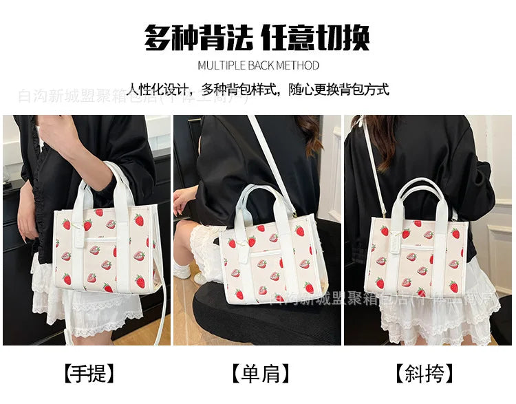 2025 New! Large Capacity Tote Bag - Simple Stylish, Cute Korean Style, Trendy Printed