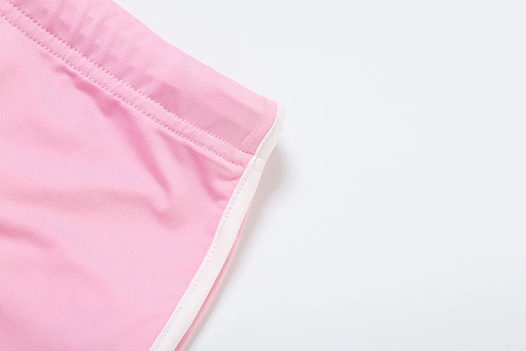 Weird Puss Activity 2piece Set Women Tracksuit Shorts Sleeve Crop Tops+Biker Shorts Letter Print Matching Street Stretch Suits