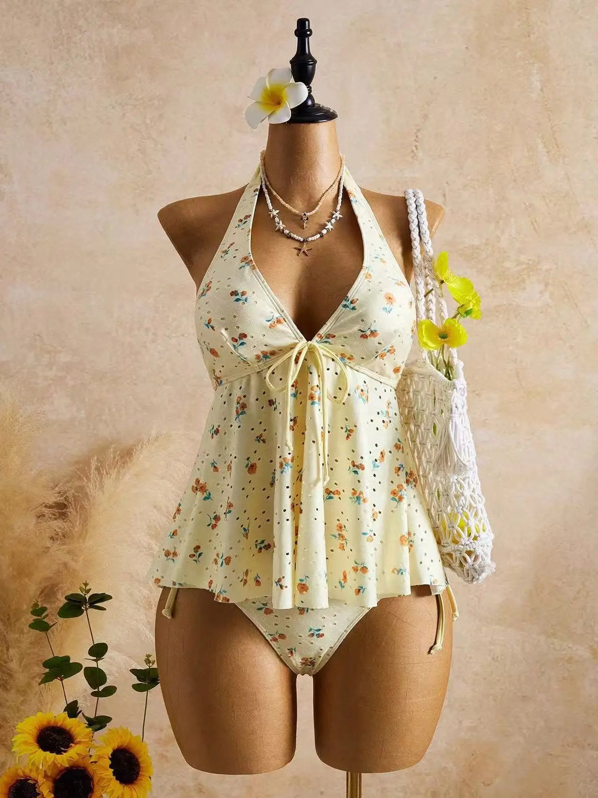 Sexy Front Tie Bikini Set 2026 Pink White V Neck Tank Top Tie Side Thong Swimsuit Summer Bathing Suit Holiday Two Piece Swimwear