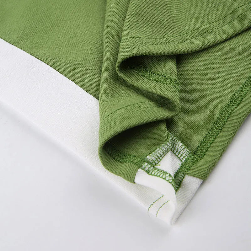 Sleeveless Knitted Crop Tops Green Sexy Basic Patchwork Summer Casual Cami Backless Y2k Vintage Tank Top Women