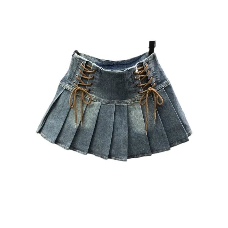 Childrens Clothing 2025 Spring/summer New Denim Short Skirt Korean Versatile A-line Fashion Skirt