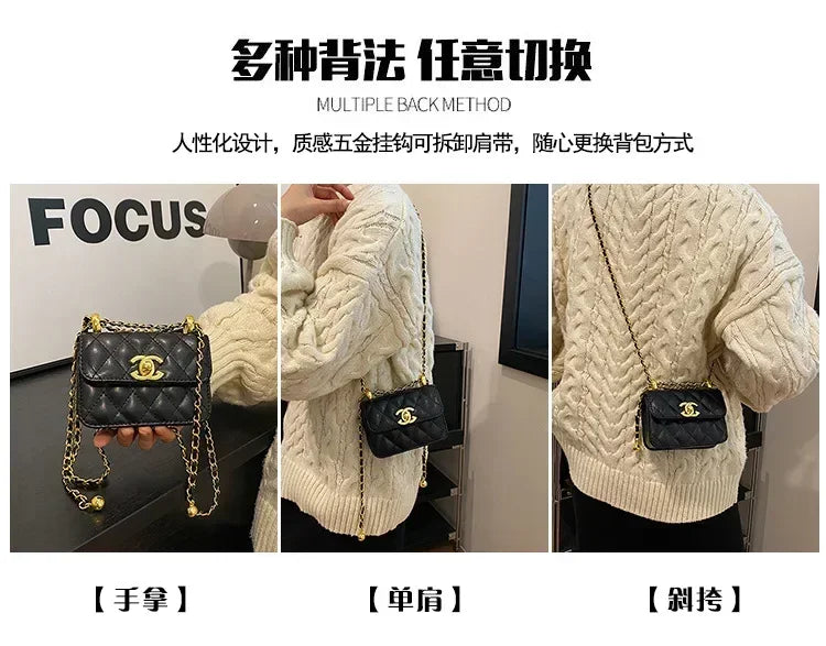2025 New Arrival! Women's High-Quality Textured Small Square Bag - Trendy Chain Shoulder Design, Versatile for All Occasions