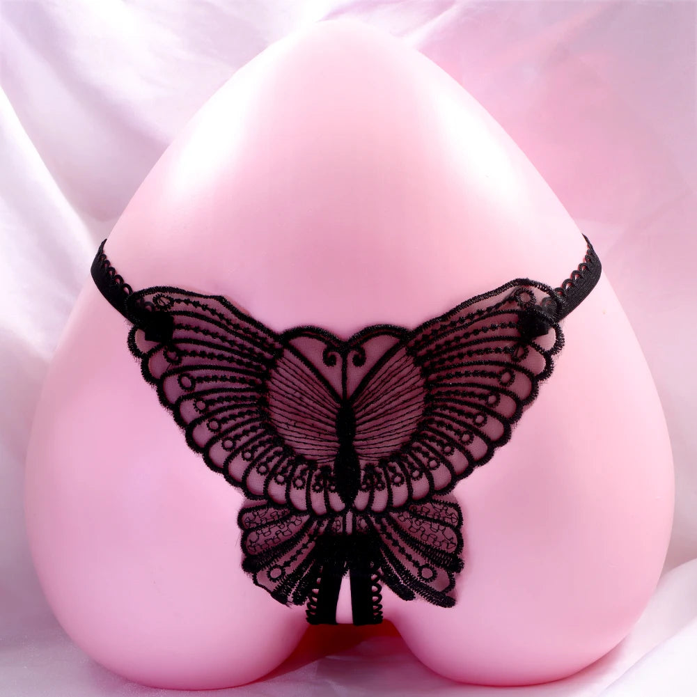 Sexy Butterfly Lace Panties Custom Name Crystal Letter Underwear Thong Transparent Lingerie Personality Girls Intimates Gift