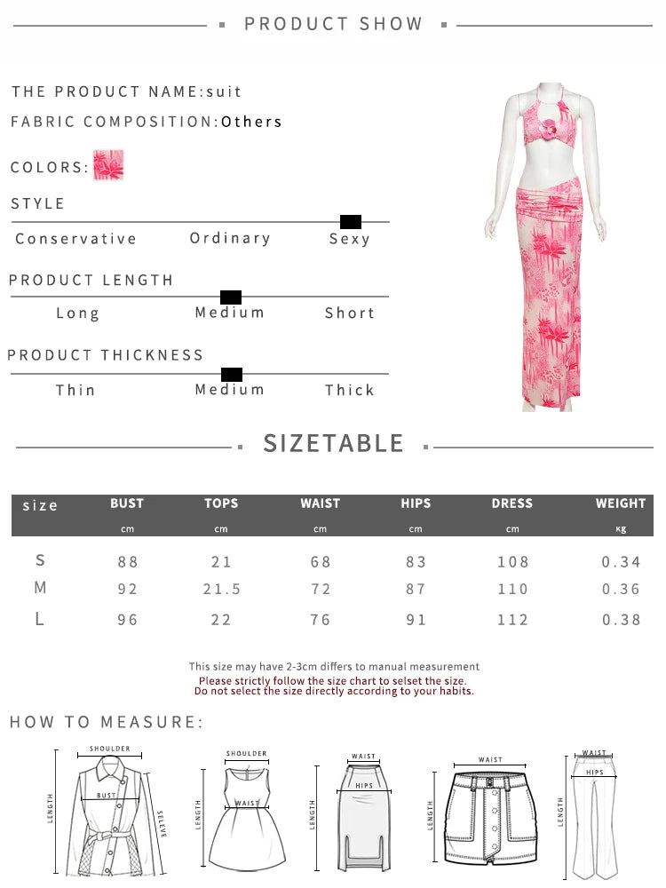 Weird Puss Fashion Patchwork 2 Piece Set Women Pearls Necklace Halter Applique Crop Tops+Skinny Skirts Vacation Beach Style Suit