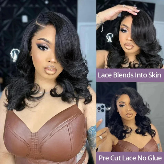 Bob Wig 13x4 Body Wave Glueless Wig Human Hair Brazilian Ready To Wear 7x5 Lace Frontal Wig Pre Cut No Glue For Women Preplucked