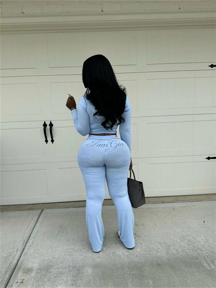 2025 Spring Fashion New Casual Women's Sets Long Sleeve Zipper Hoodie Tops and Pants Streetwear White Two 2 Piece Set Outfits