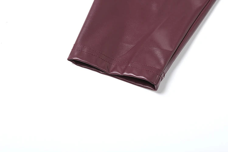 Faux Leather Irregular Crop Jacket — Women's Streetwear Coat