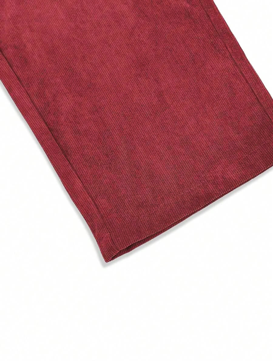 2026 new fashion Men's Corduroy Straight Casual Pants spring autumn Outdoor Streetwear with Drawstring Elastic Waist