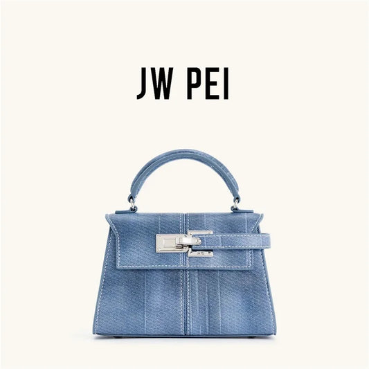JW PEI Women's Handbag Elise Designer Fashion 2025 New jeans Blue Tote Bag Small Square Crossbody Bag Premium Women Bag