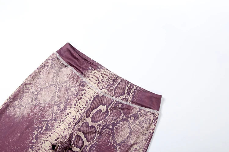 Snake Print Zip Jacket & Pants Set — Women's Tracksuit
