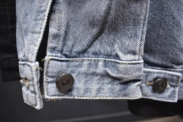 Cowboy Coat for Men Pockets Plus Size Casual Slim Autumn Denim Jackets Man Menswear Japanese Retro Cowgirl Original Trendy Rock